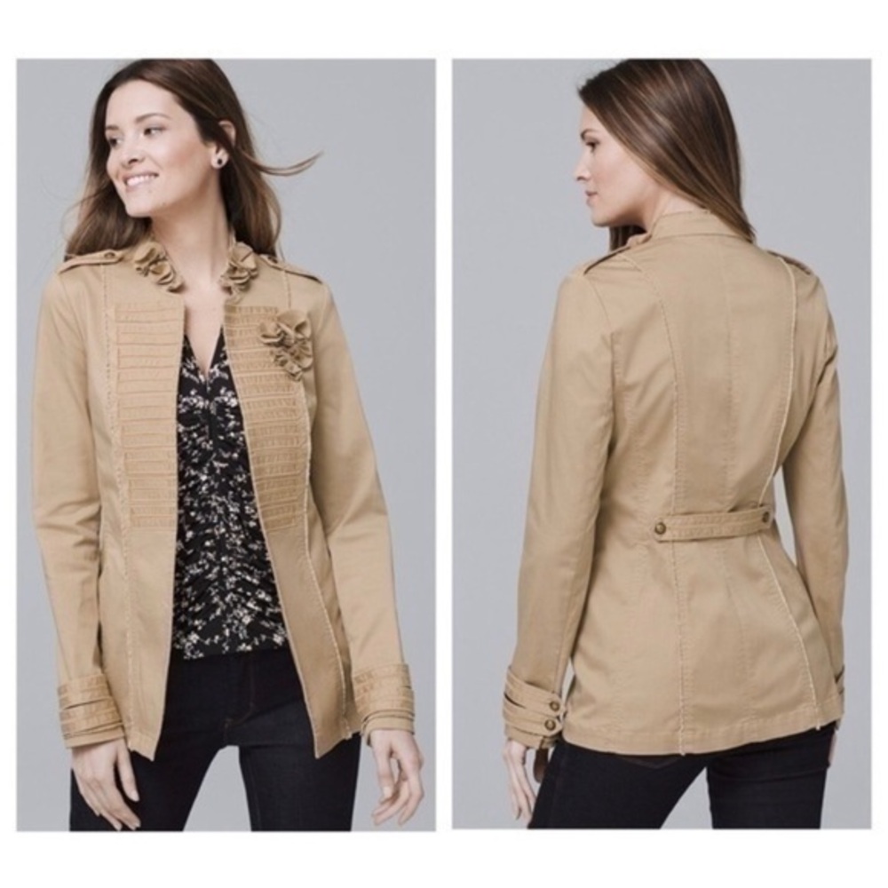 White House Black Market WHBM Pioneer Khaki Prairie Field Jacket 2